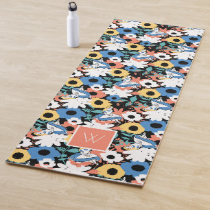 Alice in Wonderland Floral Retro Monogram Yoga Mat