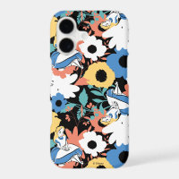 Alice in Wonderland Floral Retro Pattern