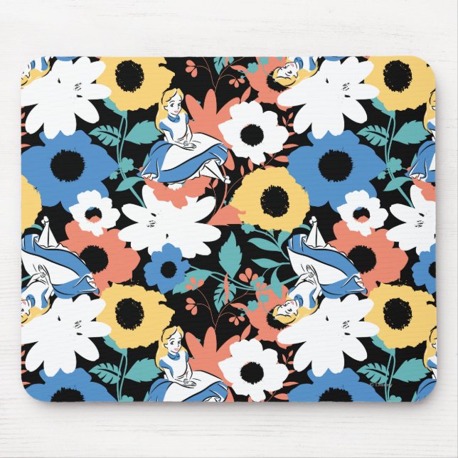 Alice in Wonderland Floral Retro Pattern Mouse Pad (Front)