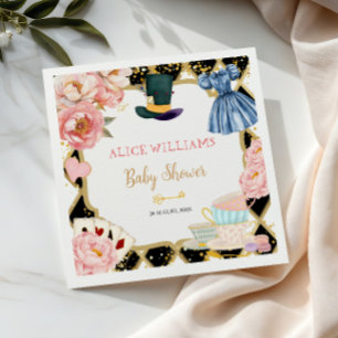 Alice in Wonderland Floral Tea Party Baby Shower Napkin