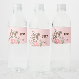 alice in wonderland, floral Water Bottle Label