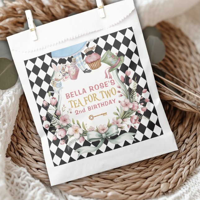 Alice in Wonderland Flower Frame  2nd birthday Favour Bag (Creator Uploaded)