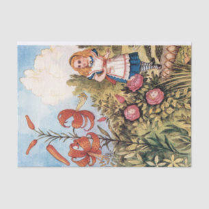 Alice in Wonderland Flower Garden Decoupage Tissue Paper