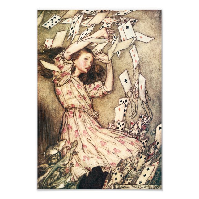 Alice in Wonderland Flying Cards Photo Print (Front)