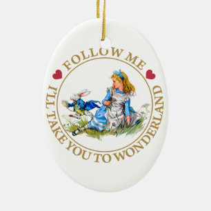 Alice In Wonderland - Follow Me Ceramic Ornament