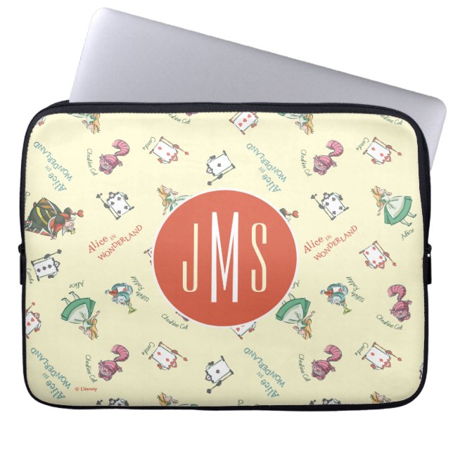 Alice In Wonderland & Friends | Pattern - Monogram Laptop Sleeve (Front)