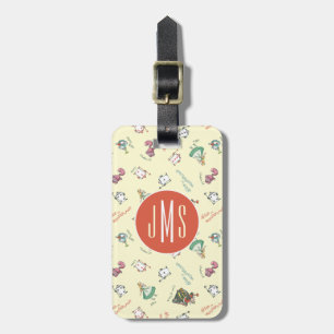 Alice In Wonderland & Friends Pattern - Monogram Luggage Tag