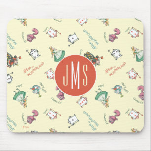 Alice In Wonderland & Friends   Pattern - Monogram Mouse Pad