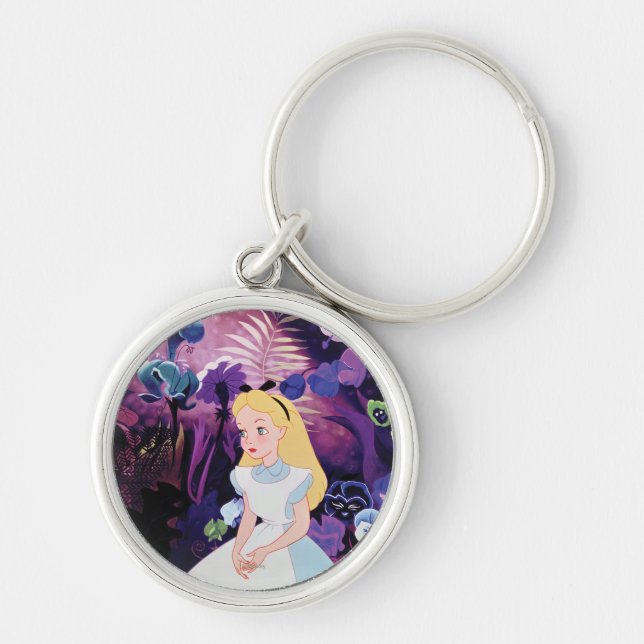 Alice in Wonderland Garden Flowers Film Still Keychain (Front)