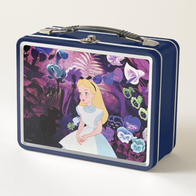 Alice in Wonderland Garden Flowers Film Still Metal Lunch Box (Front)