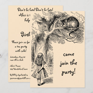 Alice in Wonderland Girl Birthday Party Invitation