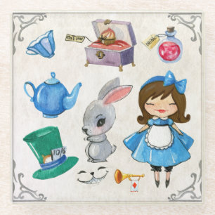 Alice In Wonderland Glass Coaster