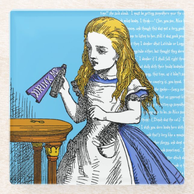 Alice in Wonderland Glass Coaster (Front)