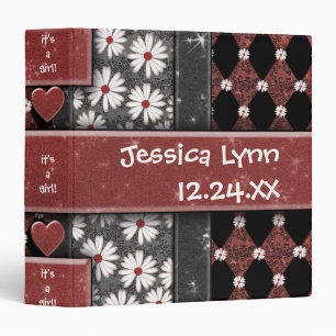 Alice In Wonderland Glitter Argyle Floral Bling Binder