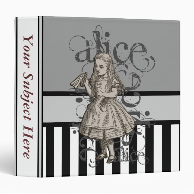 Alice In Wonderland Grunge Binder (Front/Spine)