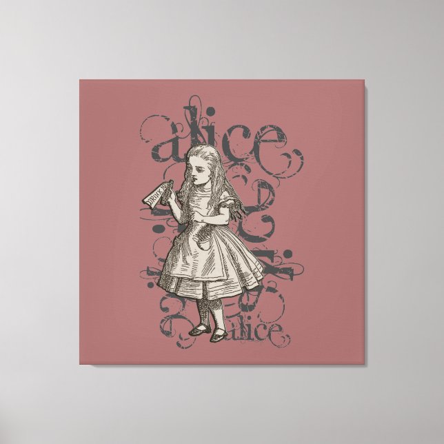 Alice In Wonderland Grunge (Pink) Canvas Print (Front)