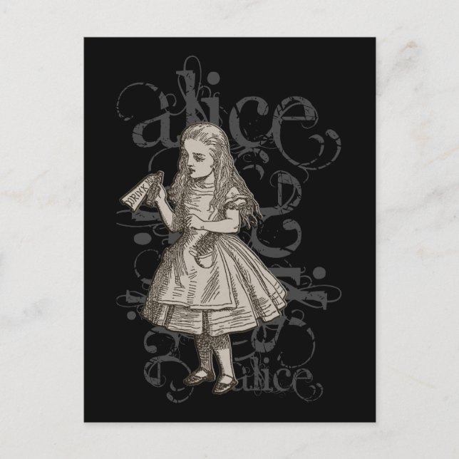 Alice In Wonderland Grunge Postcard (Front)