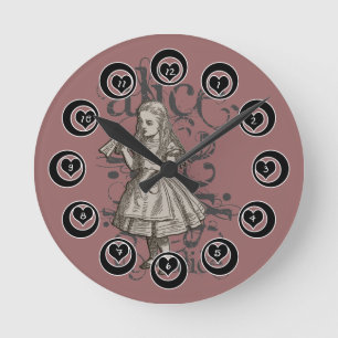 Alice In Wonderland Grunge Round Clock