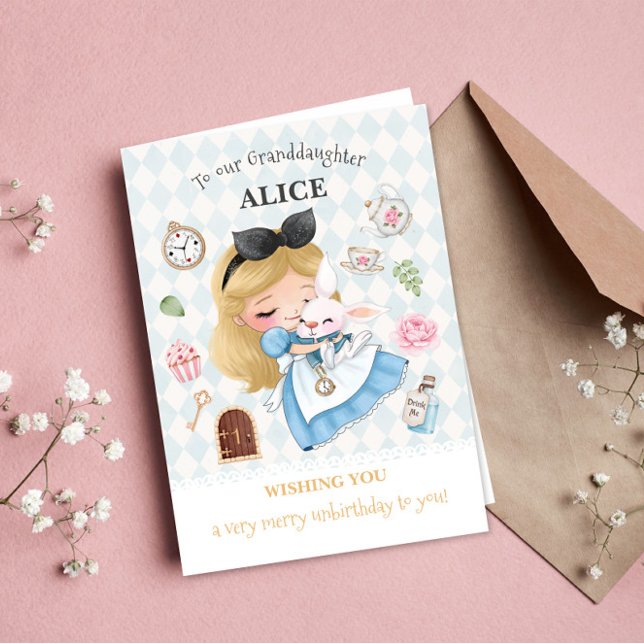 Alice in Wonderland Happy Unbirthday Greeting Card (Creator Uploaded)