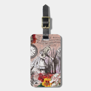 Alice in Wonderland Hatter and Rabbit Luggage Tag