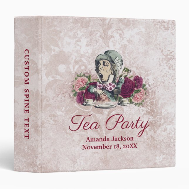 Alice in Wonderland Hatter Tea Party Photo Album Binder (Front/Spine)