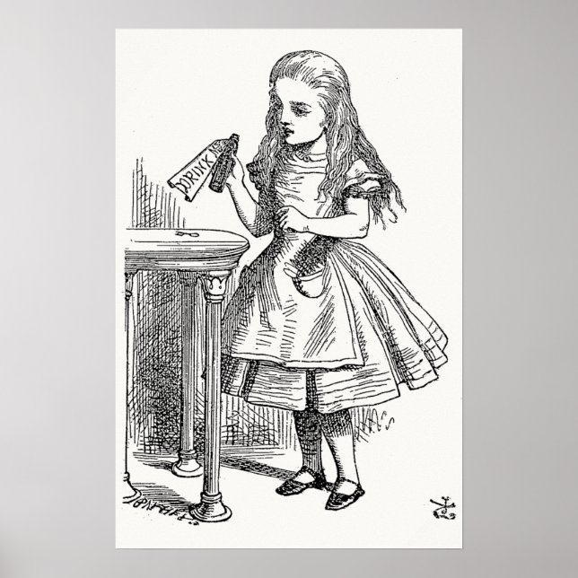 Alice in Wonderland, Holding the "Drink Me" Bottle Poster (Front)