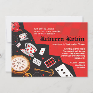 ALICE IN WONDERLAND Invitation Bat mitzvah