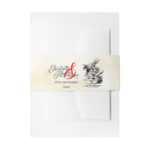 Alice in Wonderland Invitation Belly Band