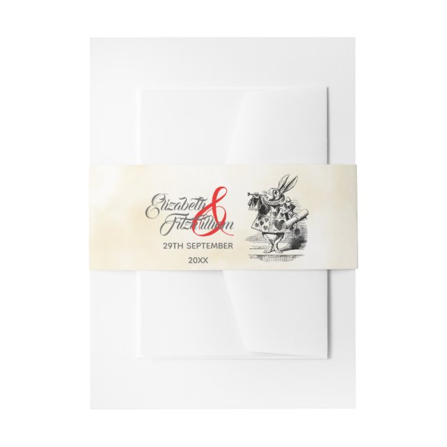 Alice in Wonderland Invitation Belly Band (Front Example)