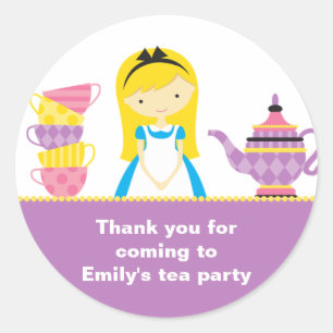 Alice in Wonderland Invitations Stickers
