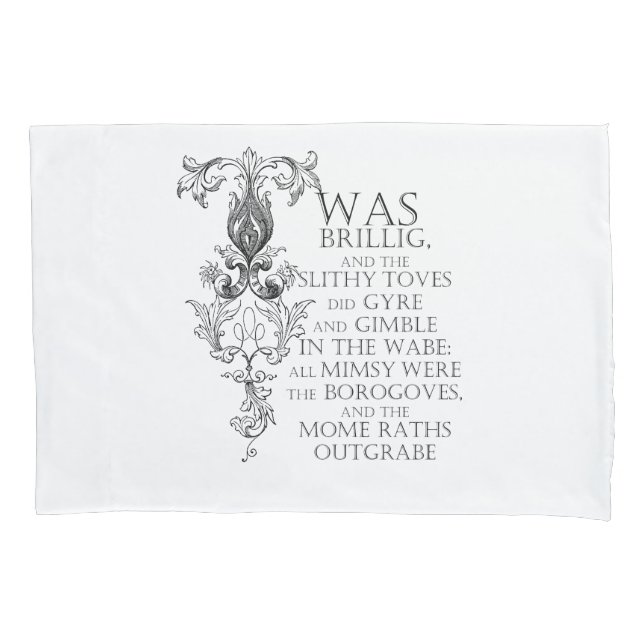 Alice In Wonderland Jabberwocky Poem Pillowcase (Front)
