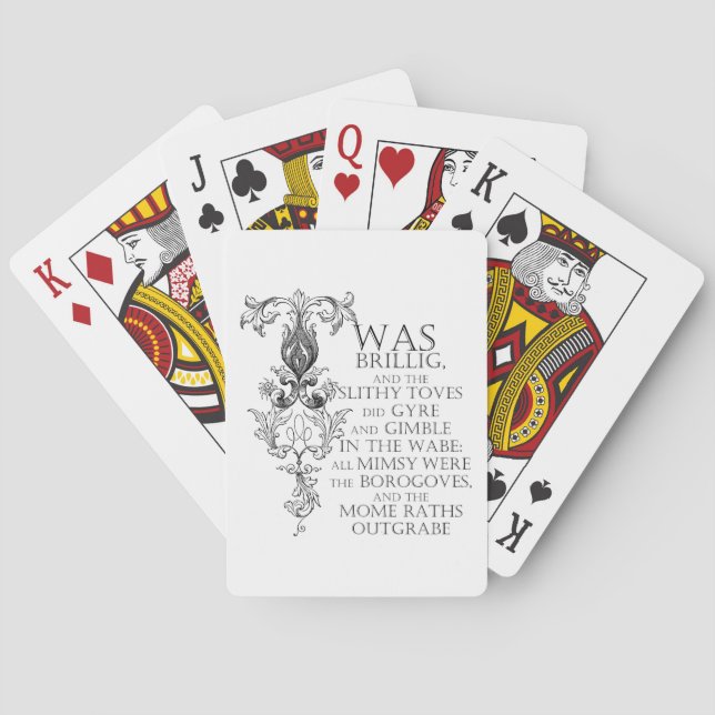 Alice In Wonderland Jabberwocky Poem Playing Cards (Back)