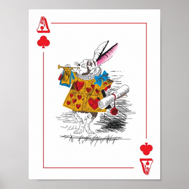 Alice in Wonderland - Large Playing Card - Rabbit Poster (Front)
