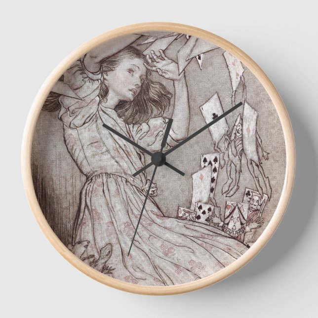 Alice In Wonderland Lewis Carroll Rackham Clock (Front)