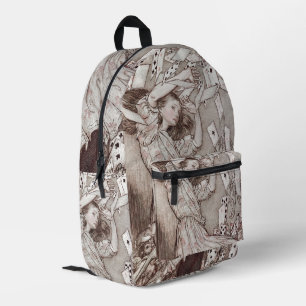 Alice In Wonderland Lewis Carroll Rackham Printed Backpack