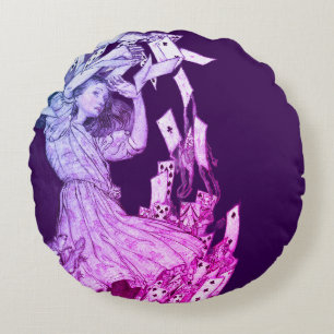 Alice In Wonderland Lewis Carroll Rackham Round Pillow
