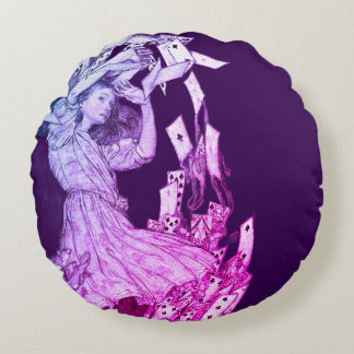 Alice In Wonderland Lewis Carroll Rackham Round Pillow