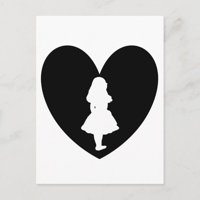 Alice in Wonderland Love In Black & White Postcard (Front)