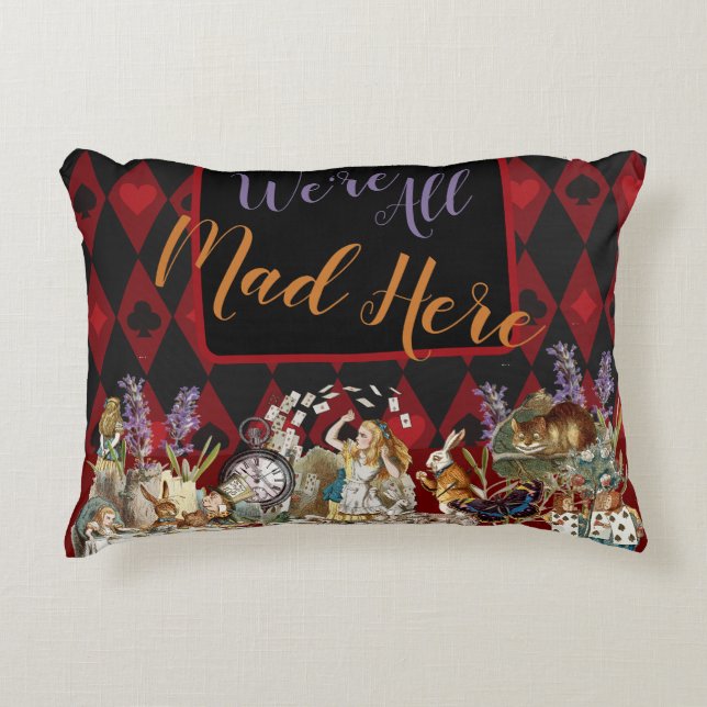 Alice in Wonderland Mad Cheshire Cat Accent Pillow (Front)