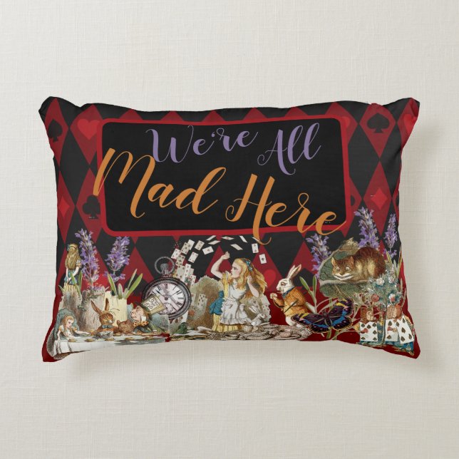 Alice in Wonderland Mad Cheshire Cat Accent Pillow (Front)
