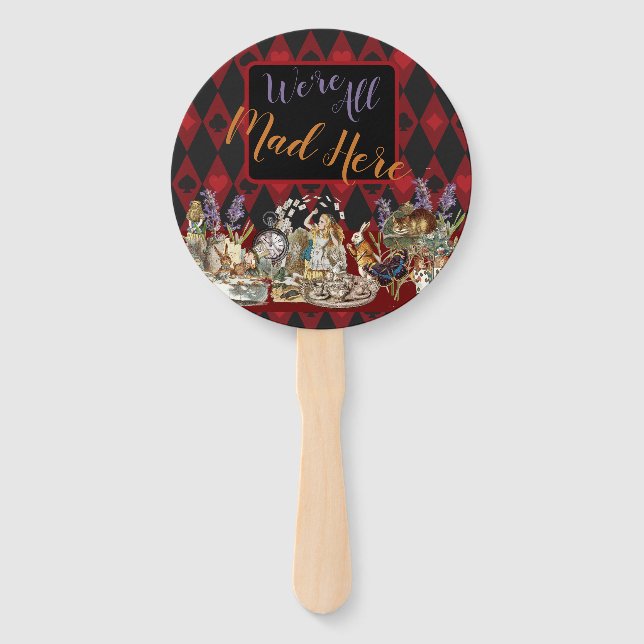 Alice in Wonderland Mad Cheshire Cat Hand Fan (Front)