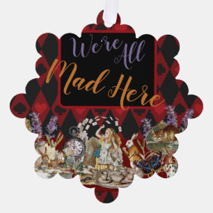 Alice in Wonderland Mad Cheshire Cat Ornament Card