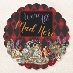 Alice in Wonderland Mad Cheshire Cat Paper Coaster