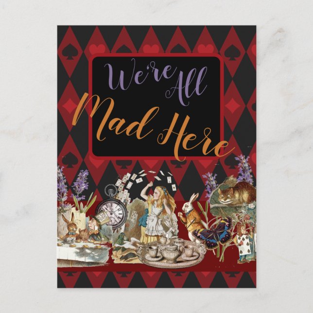 Alice in Wonderland Mad Cheshire Cat Postcard (Front)