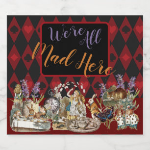 Alice in Wonderland Mad Cheshire Cat Sparkling Wine Label