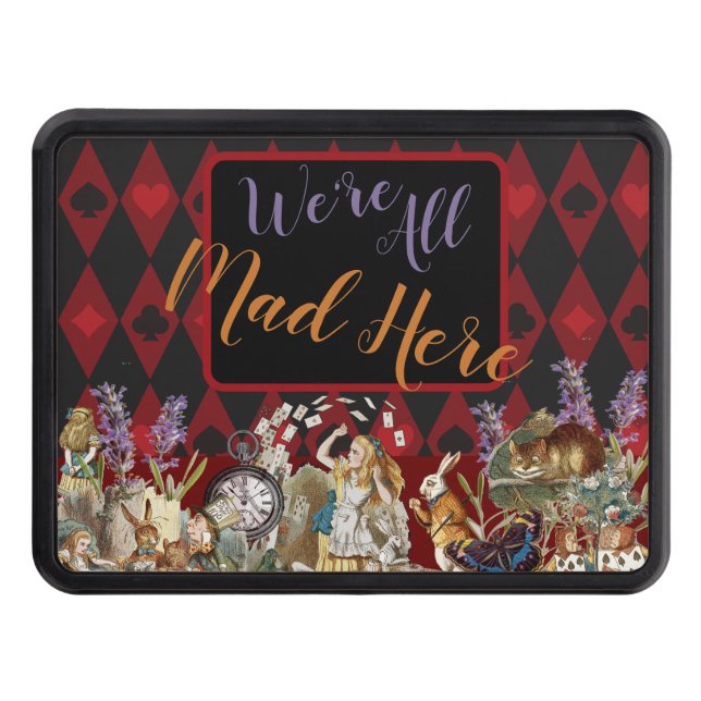 Alice in Wonderland Mad Cheshire Cat Trailer Hitch Cover (Front)