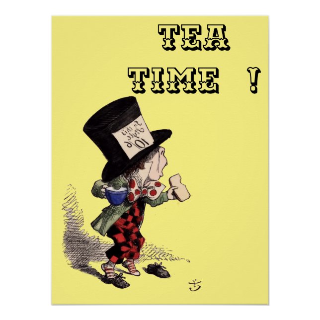 Alice in Wonderland - Mad Hatter -colour-blue bkgr Poster (Front)