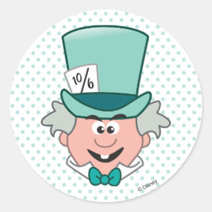 Alice in Wonderland   Mad Hatter Emoji Classic Round Sticker