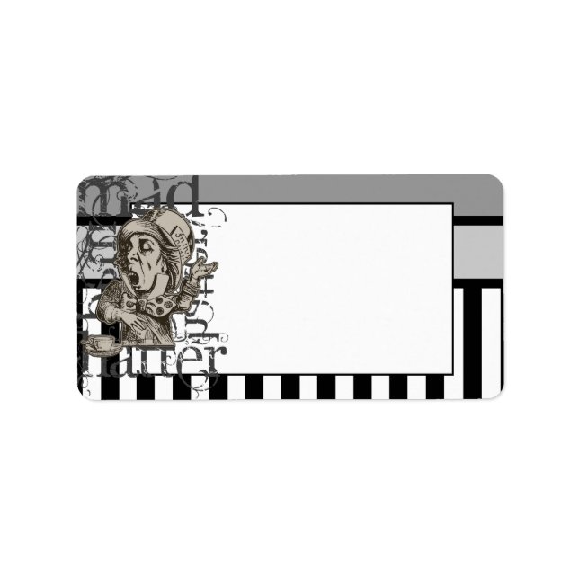 Alice In Wonderland Mad Hatter Grunge Label (Front)