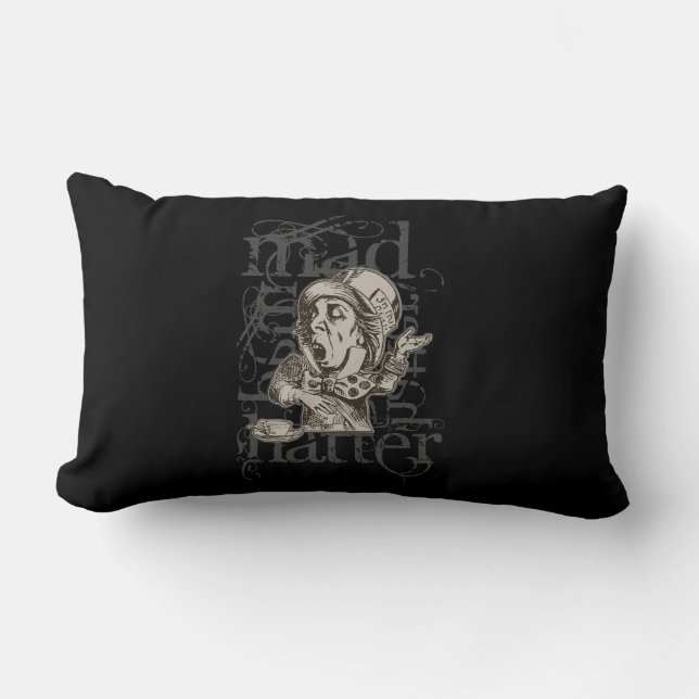 Alice In Wonderland Mad Hatter Grunge (Single) Lumbar Pillow (Front)